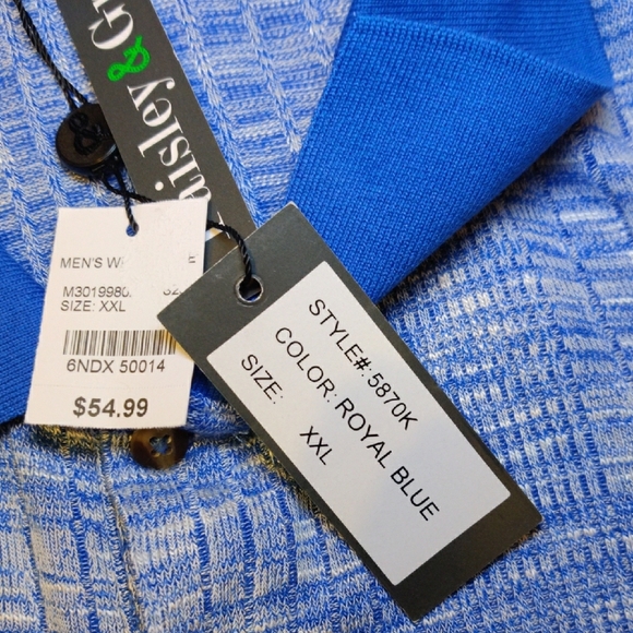 Paisley & Gray. Men's Blue Polo Shirt Slim Fit - Picture 7 of 10